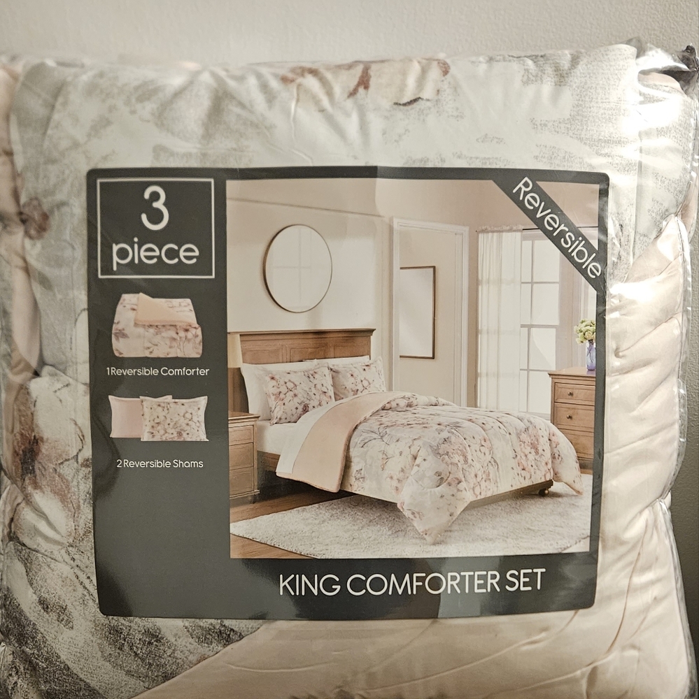 Comforter Reversible King 3-pc Bedding